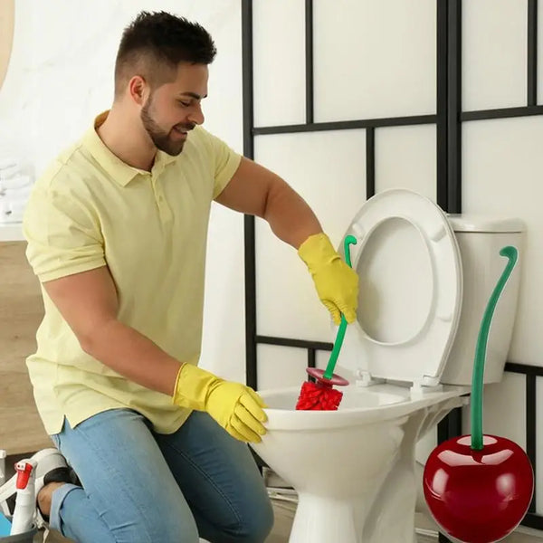 Cherry Charm Toilet Brush Set